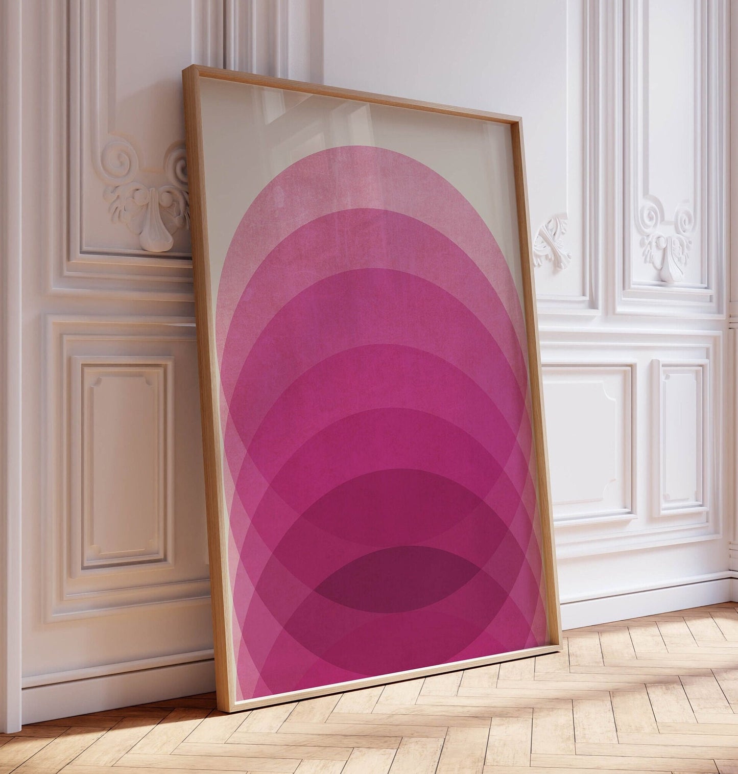 Bright Pink Modern Abstract Art Print