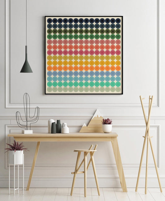Bold Colorful Circles Print - Modern Abstract Pop Art Wall Square Poster