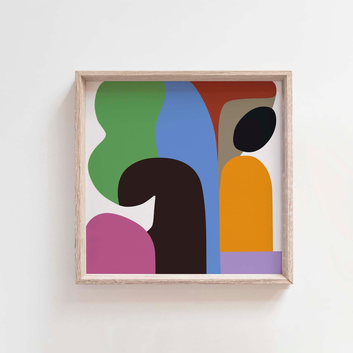 Fun and Bold Colorful Abstract Poster, Square Wall Art Print