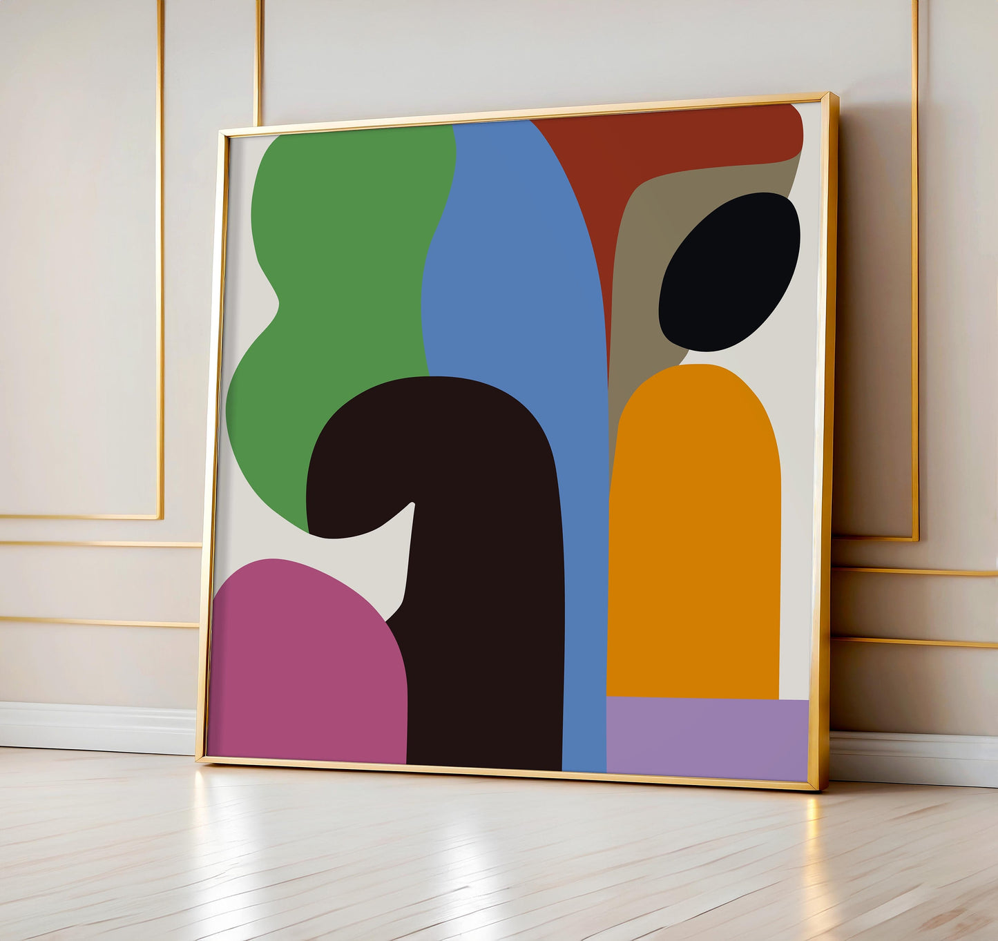 Fun and Bold Colorful Abstract Poster, Square Wall Art Print