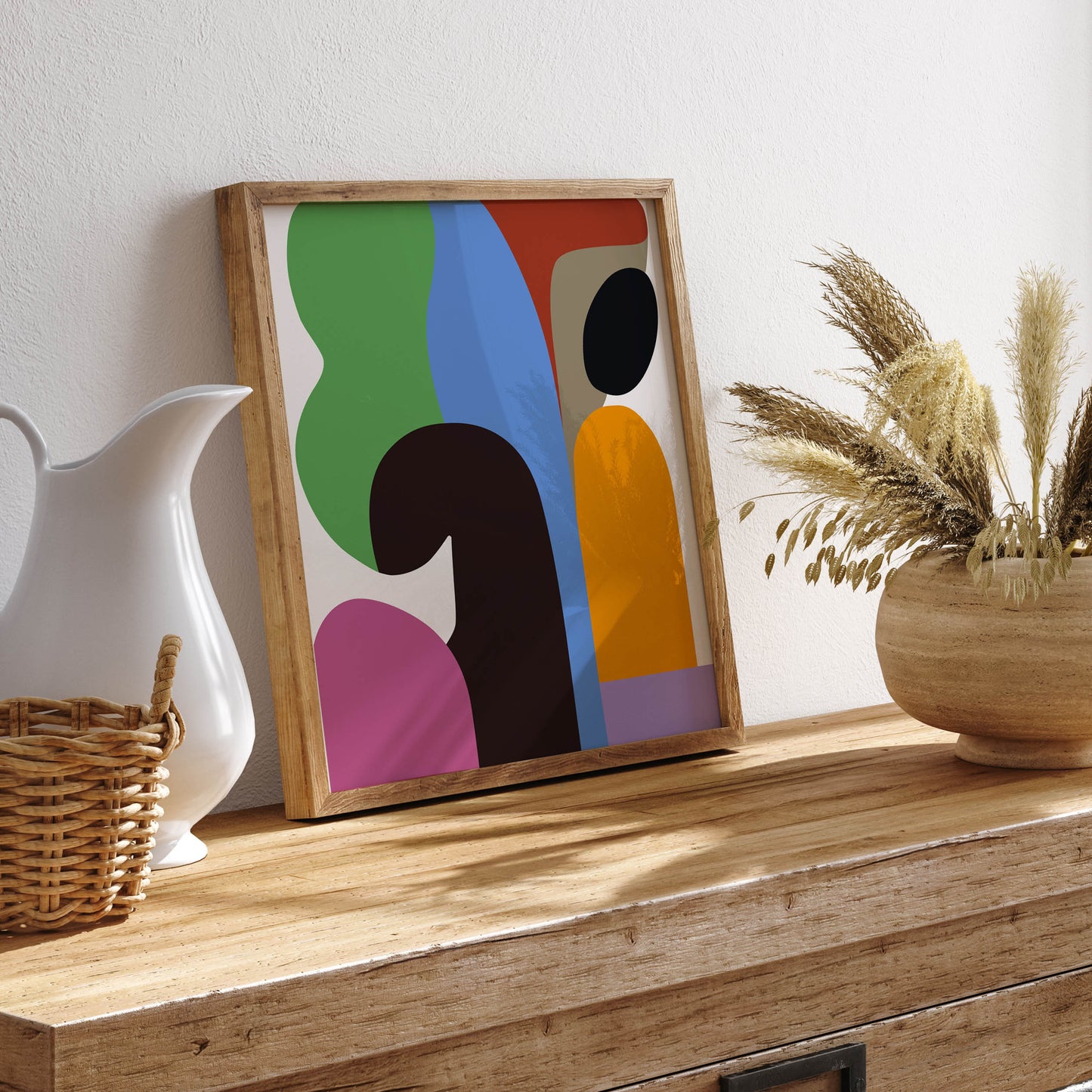 Fun and Bold Colorful Abstract Poster, Square Wall Art Print