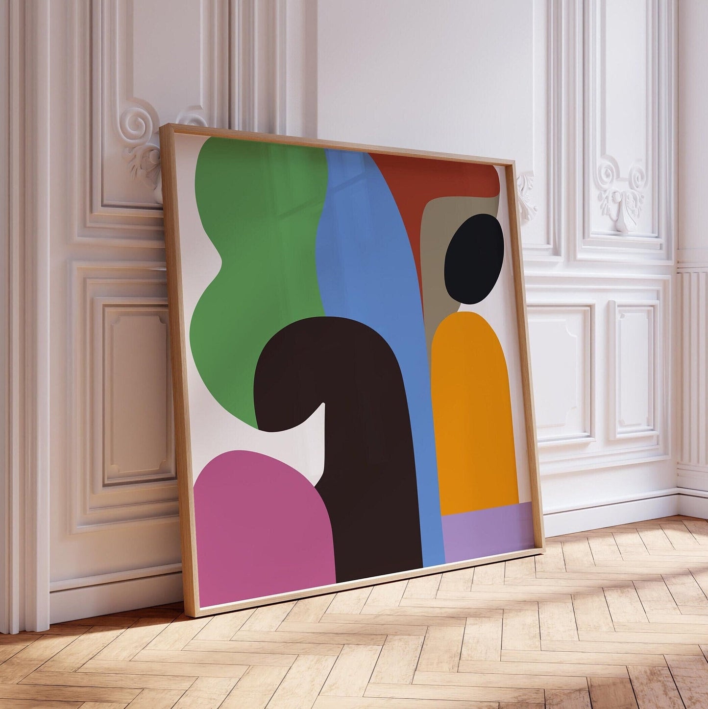 Fun and Bold Colorful Abstract Poster, Square Wall Art Print