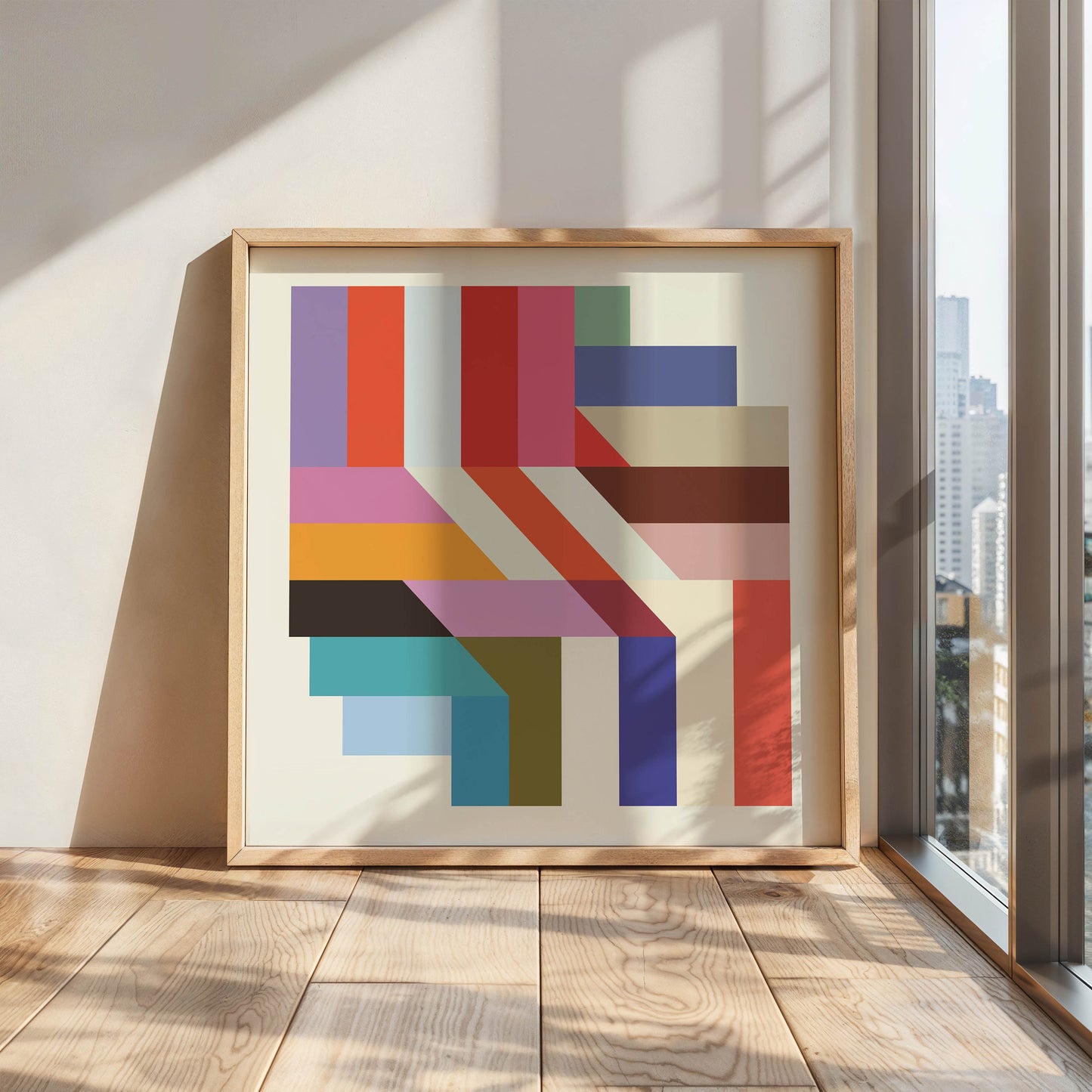 Large Bold Colorful Modern Square Art Print