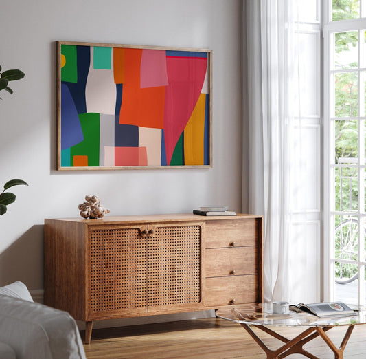 Colorful Modern Abstract Patchwork Art Print