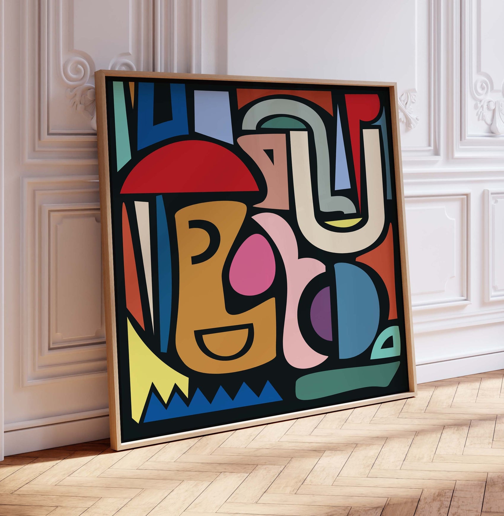 Bold and Colorful Modern Abstract Square Print