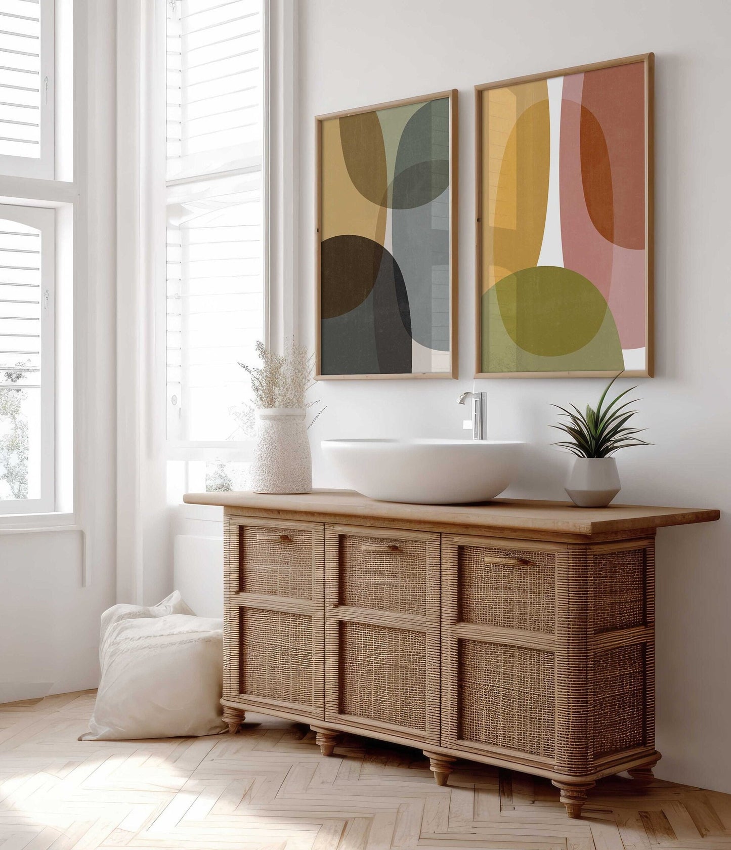 Set of 2 Colorful Abstract Art Prints