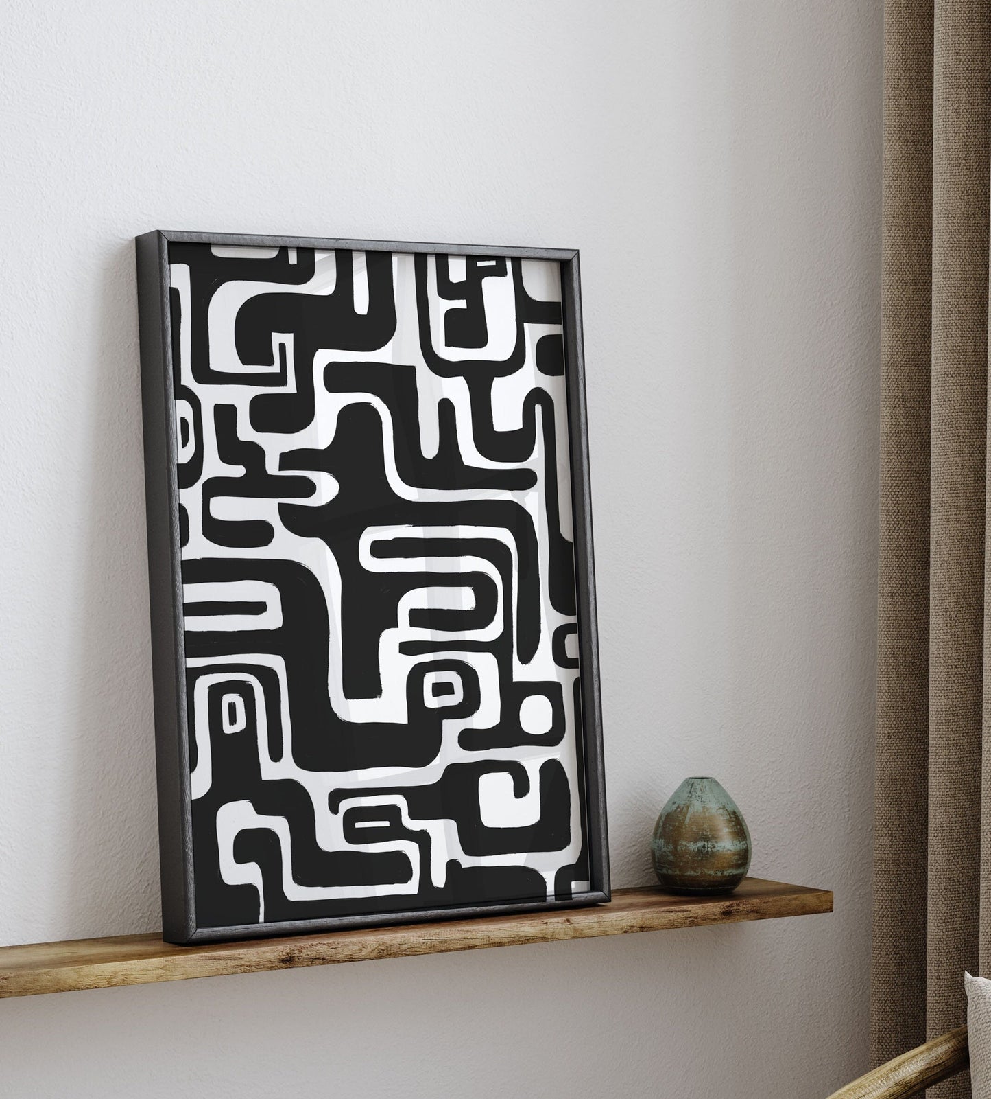 Cool Black and White Geometric Art Print