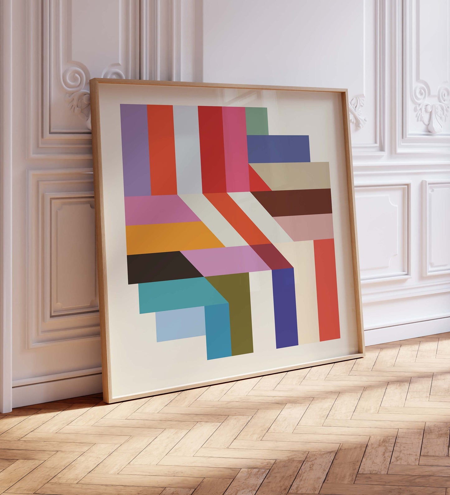 Large Bold Colorful Modern Square Art Print