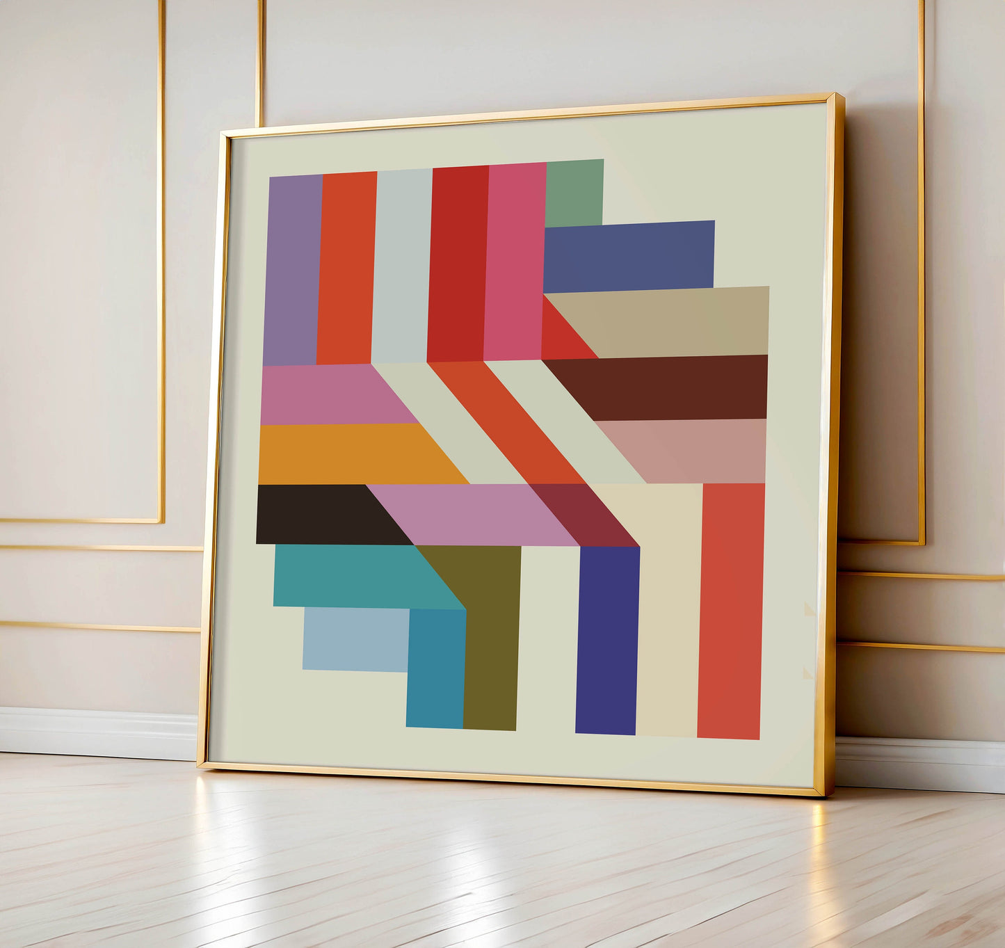 Large Bold Colorful Modern Square Art Print
