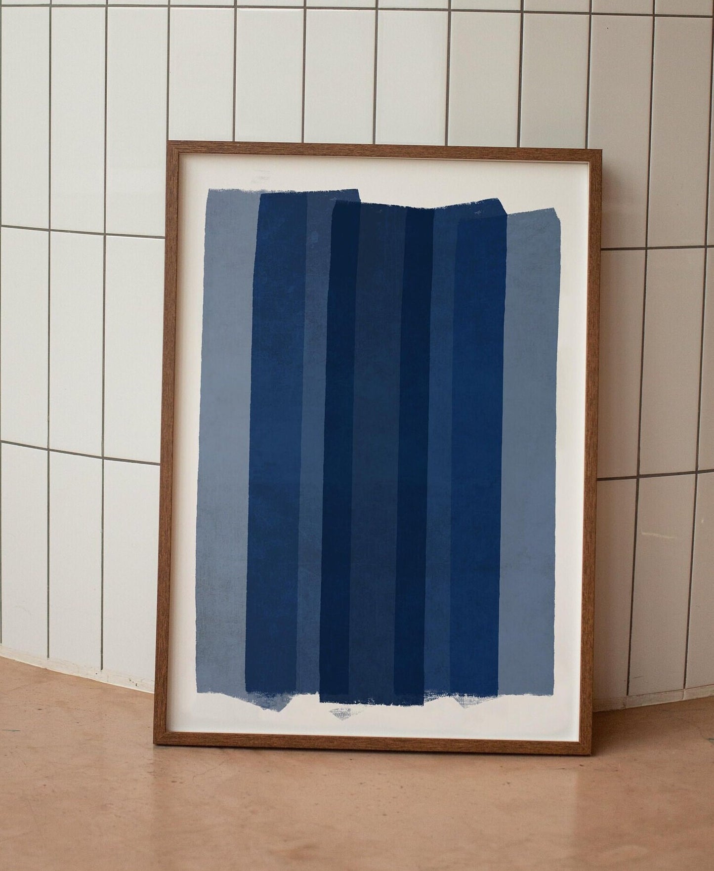 Blue Brush Stroke Abstract Art Print