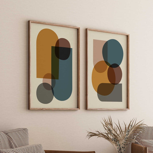 Set of 2 Modern Abstract Art Prints