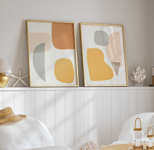 Modern Boho Set of 2 Abstract Wall Art Prints