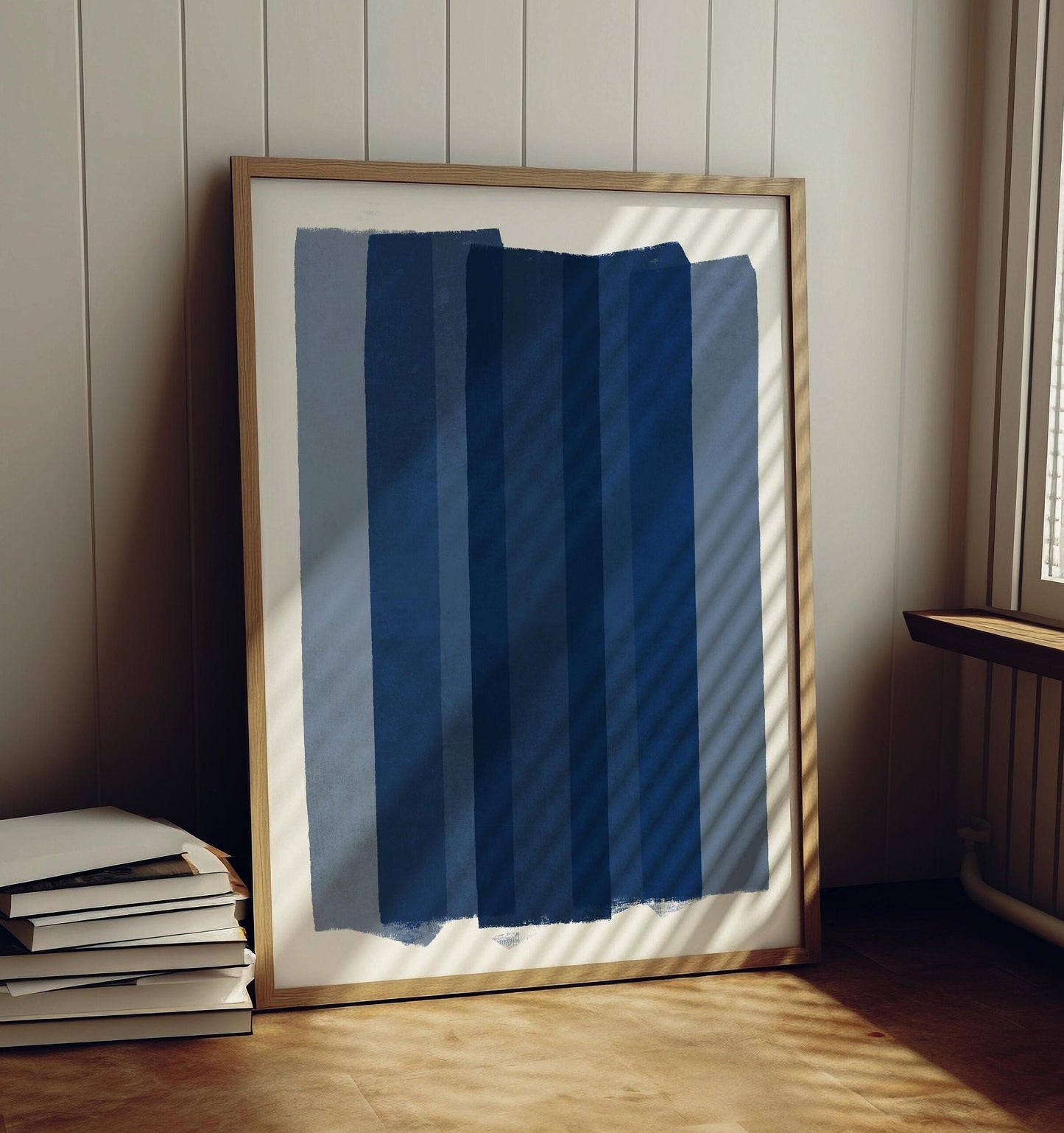 Blue Brush Stroke Abstract Art Print