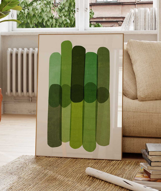 Cool Large Green Abstract Wall Art Print