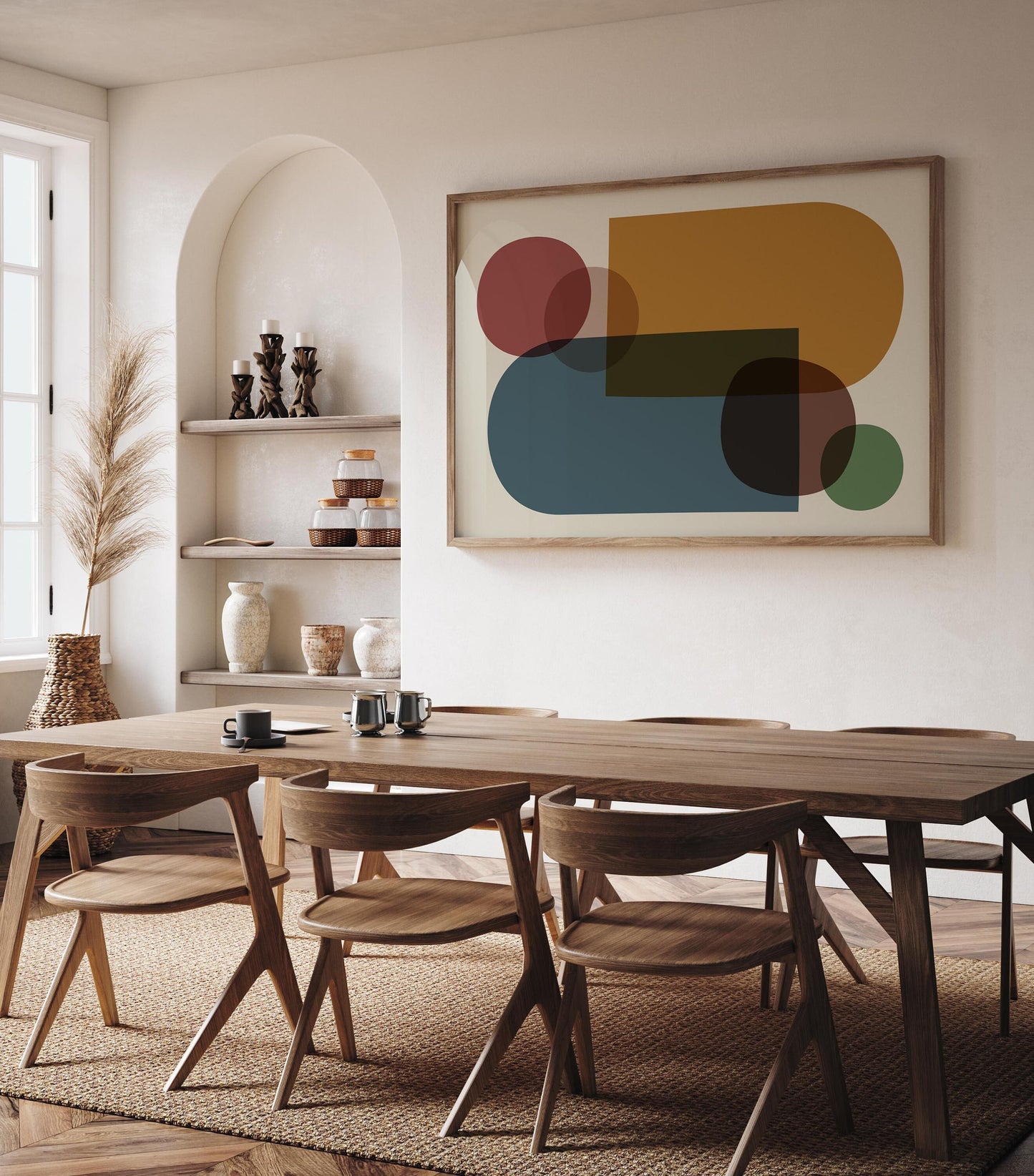 Colorful Modern Shapes Abstract Art Print