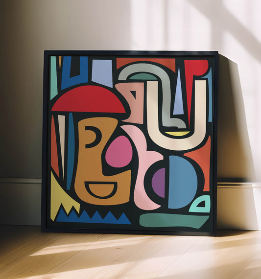 Bold and Colorful Modern Abstract Square Print