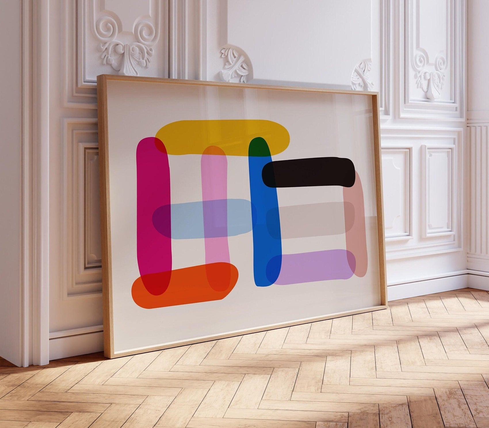 Bright and Colorful Modern Abstract Art Print
