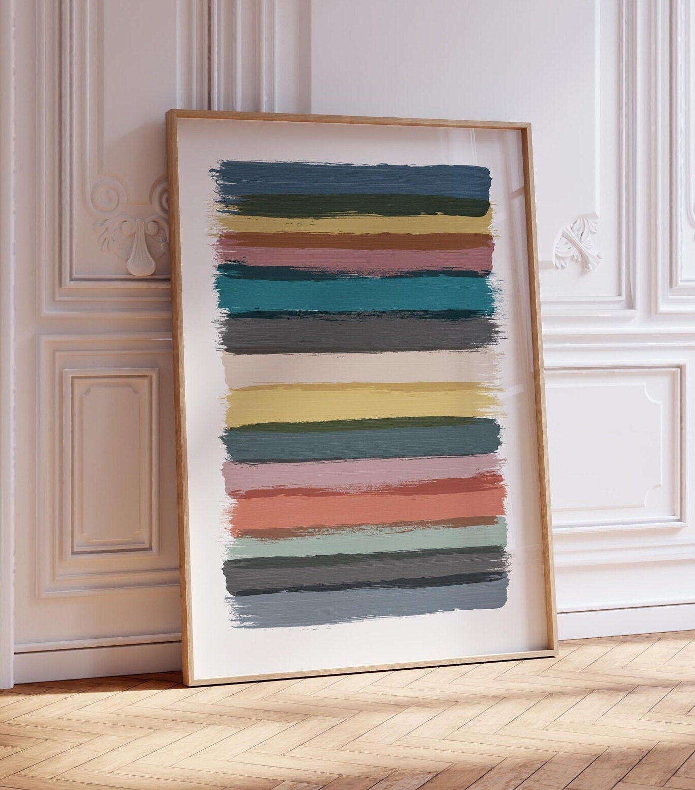 Colorful Abstract Painting Brush Line Art Print