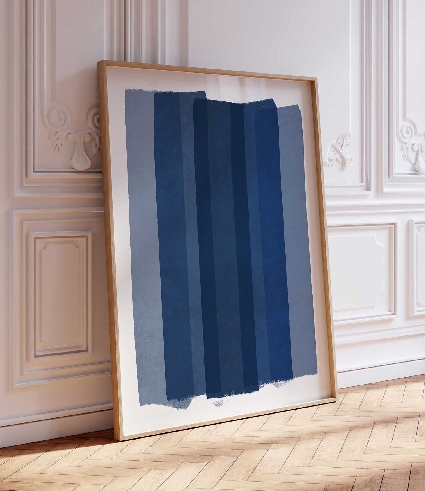 Blue Brush Stroke Abstract Art Print