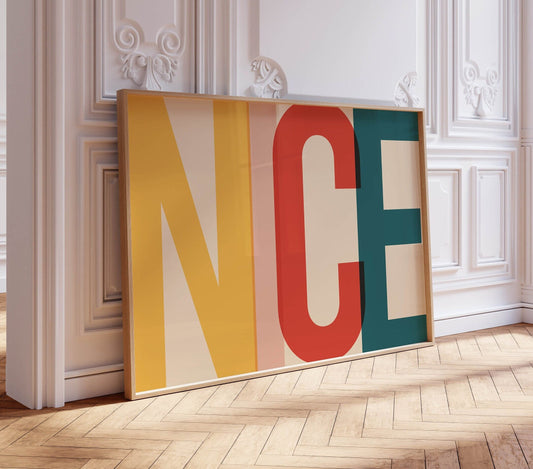 Colorful NICE Text Wall Art Print