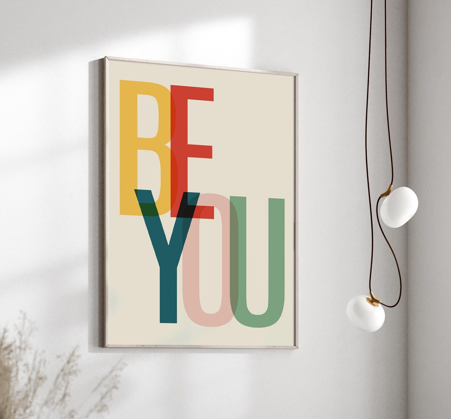 Colorful BE YOU Text Art Print