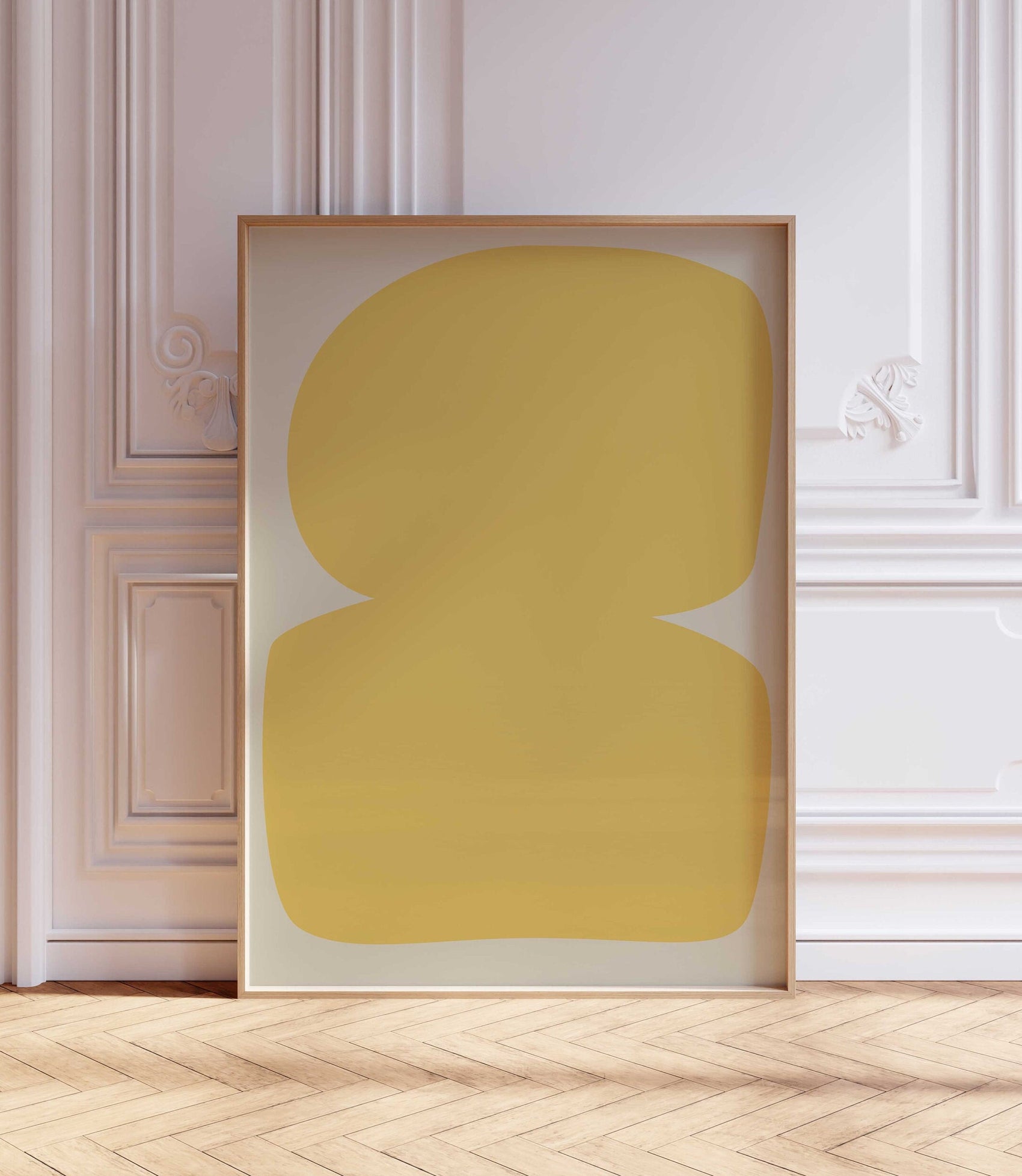 Bright Modern Abstract Yellow Art Print