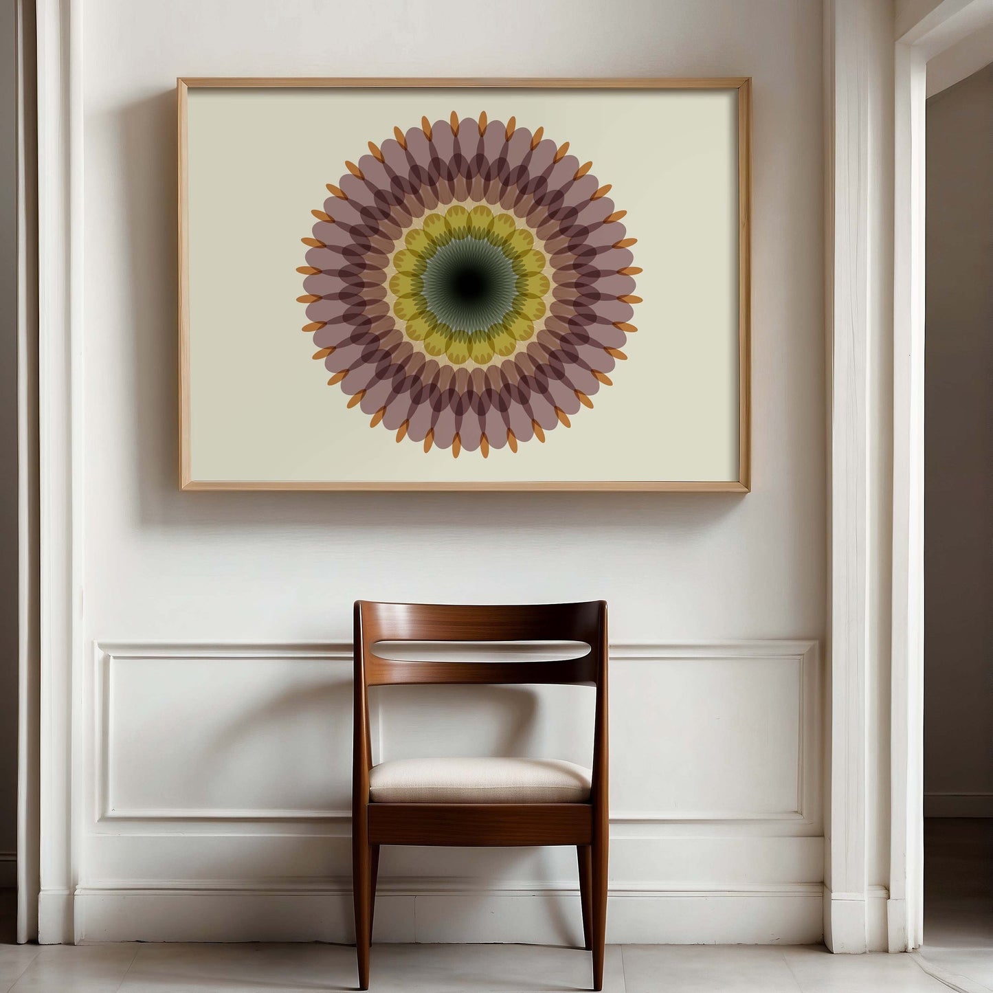 Boho Mauve Abstract Mandala Art Print