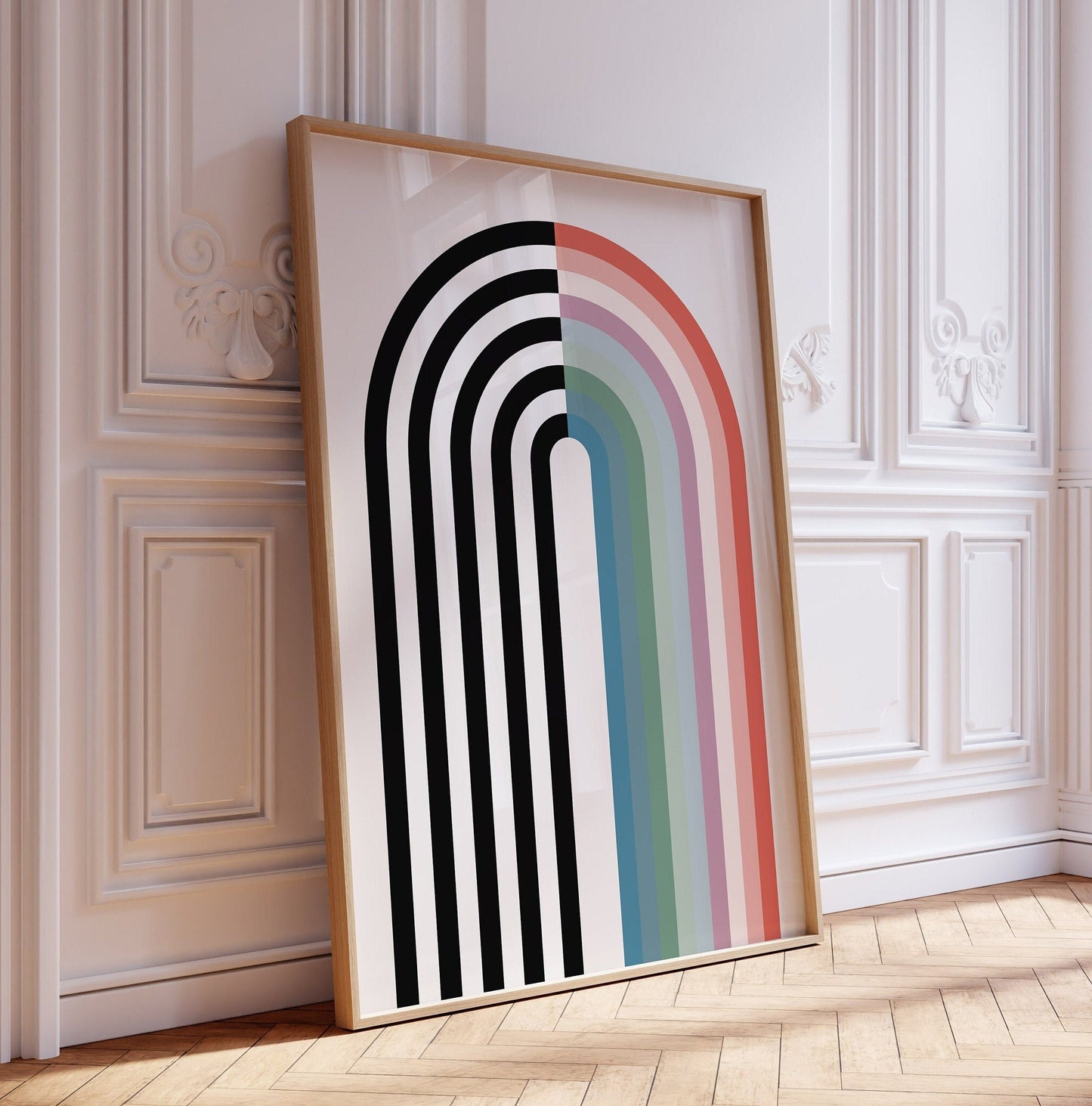 Colorful and Black and White Rainbow Print