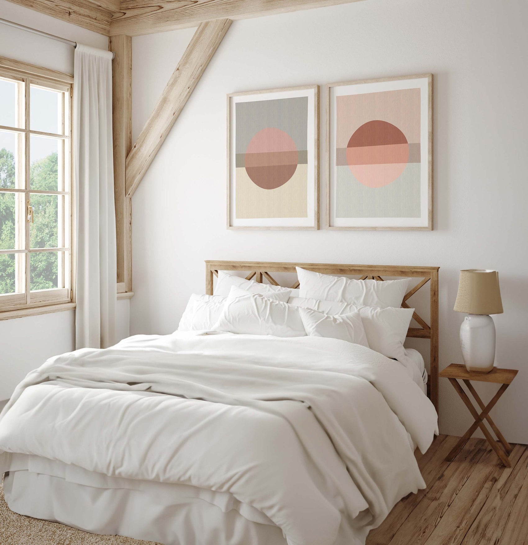 Set of 2 Cute Boho Abstract Art Prints