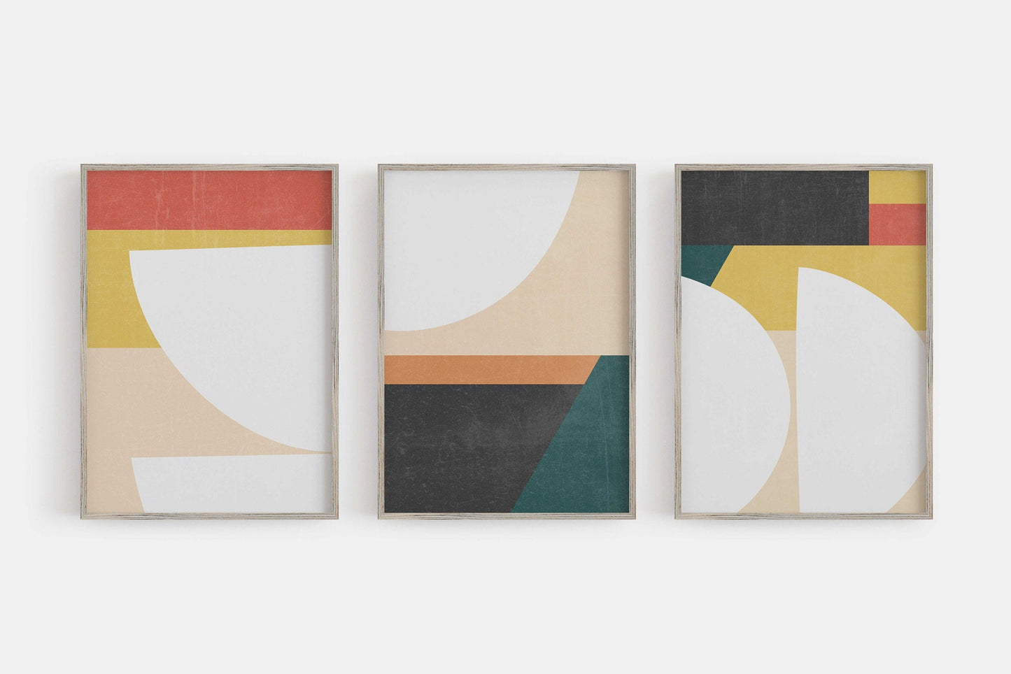 Set of 3 Colorful Mid Century Modern Art Prints