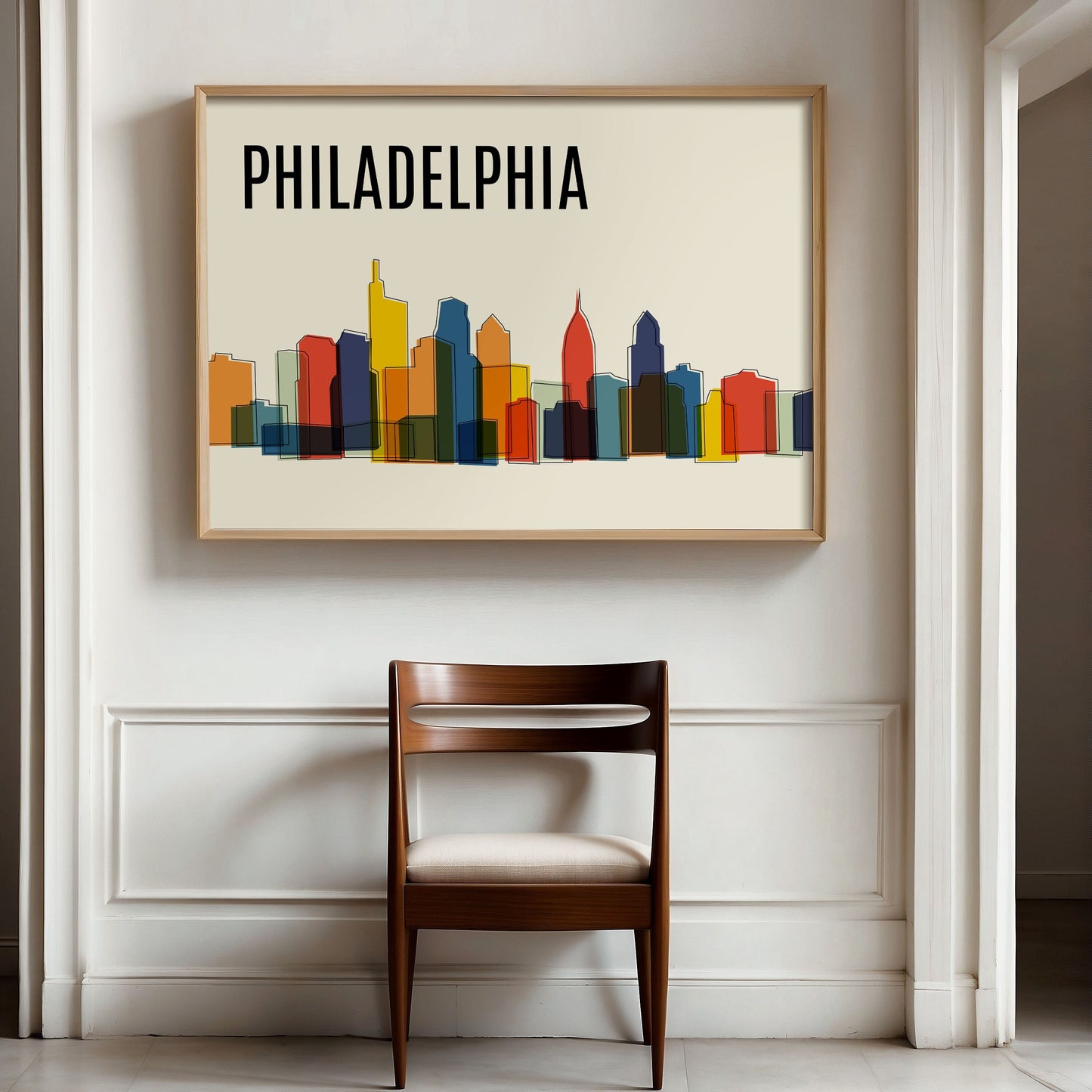 Colorful PHILADELPHIA Skyline Cityscape Art Print
