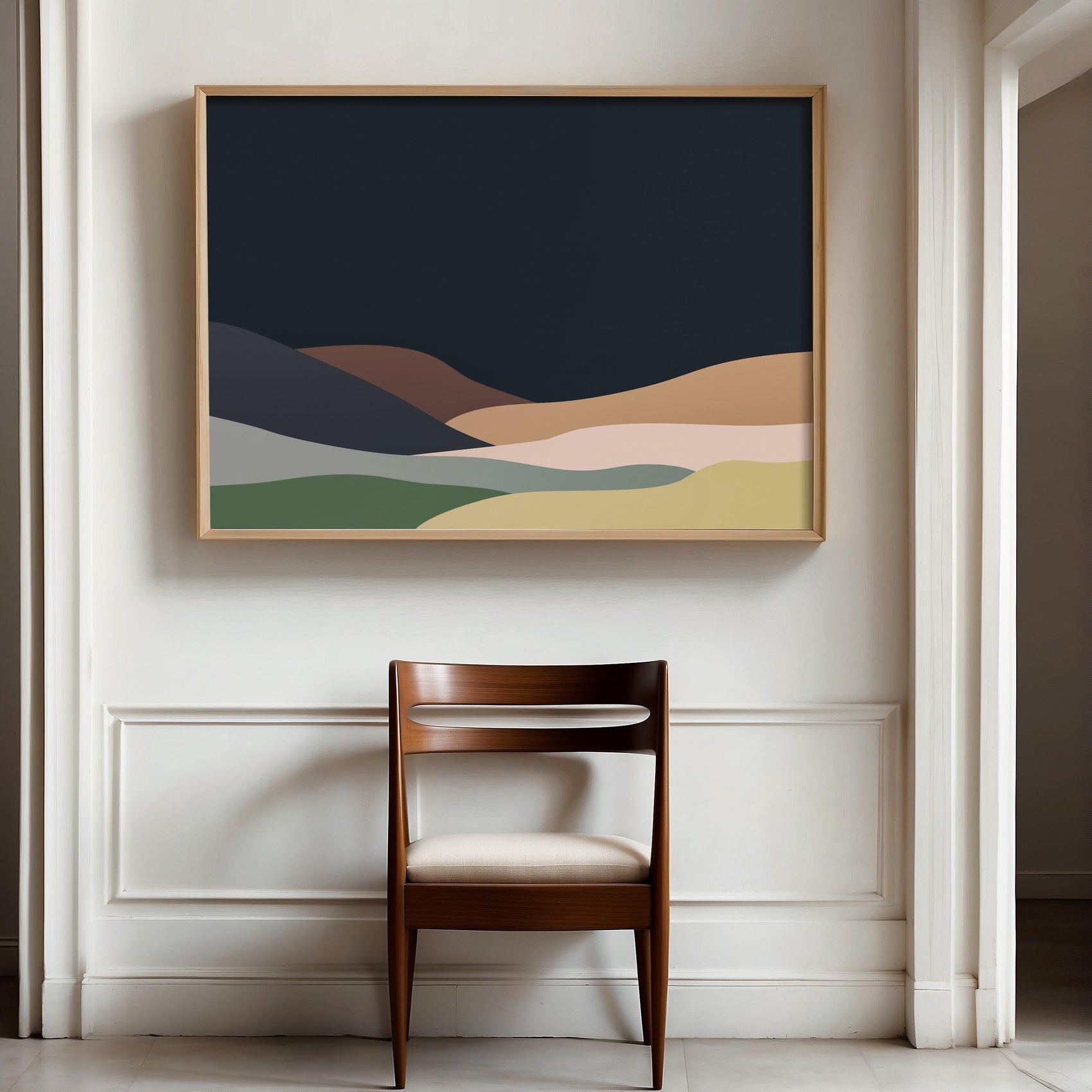 Modern Abstract Landscape Art Print, in Earth Tones