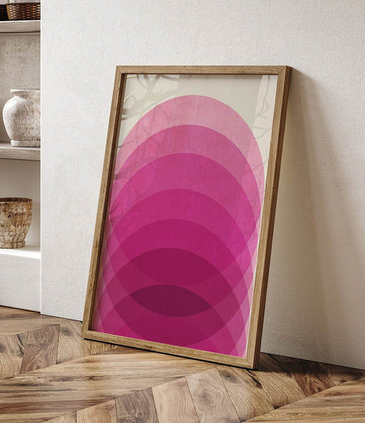 Bright Pink Modern Abstract Art Print