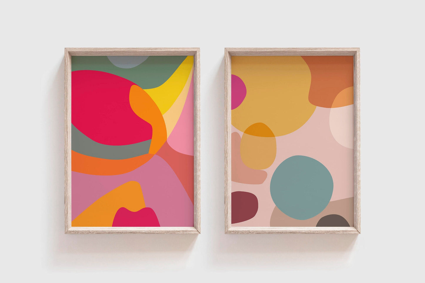 Set of 6 Colorful Boho Abstract Modern Art Prints