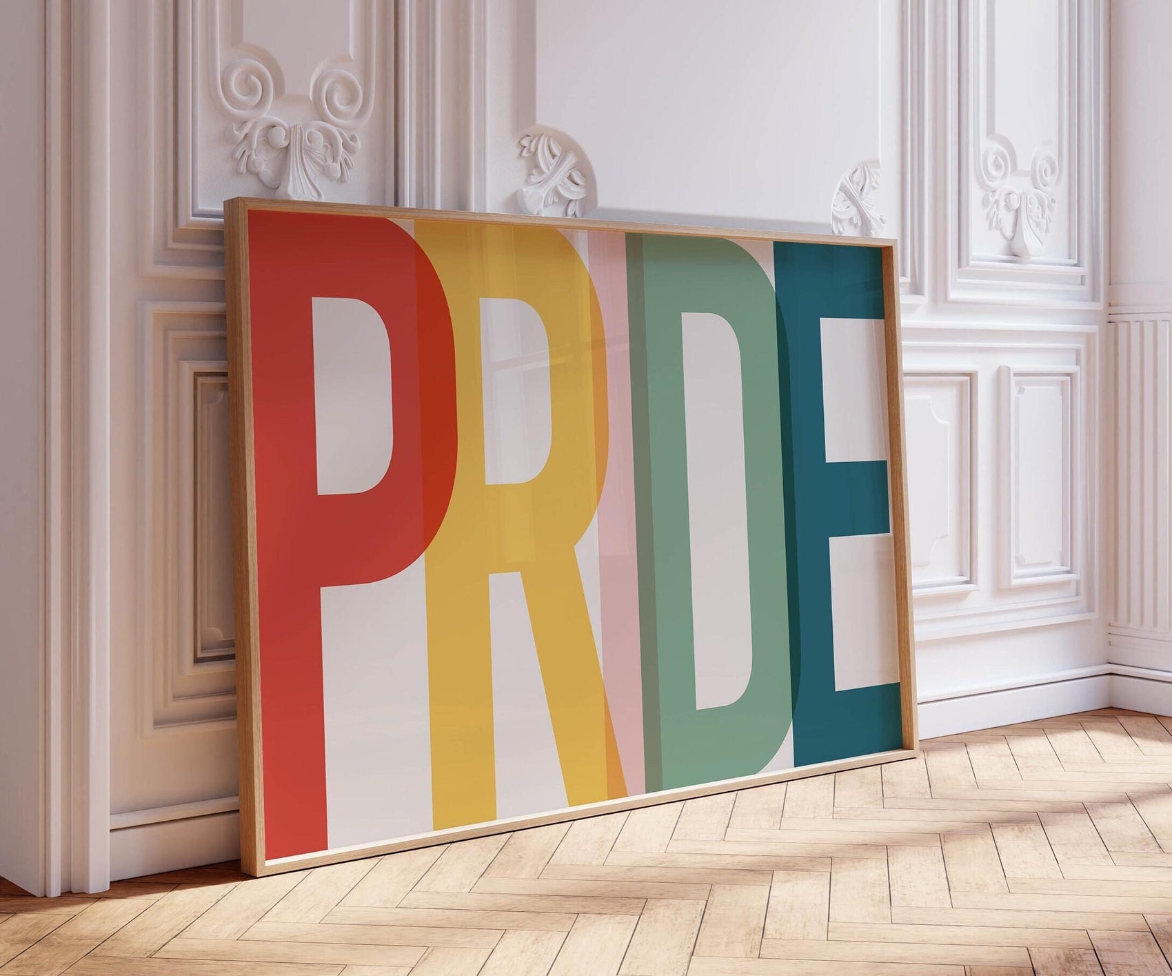 Colorful PRIDE Text Wall Art Print