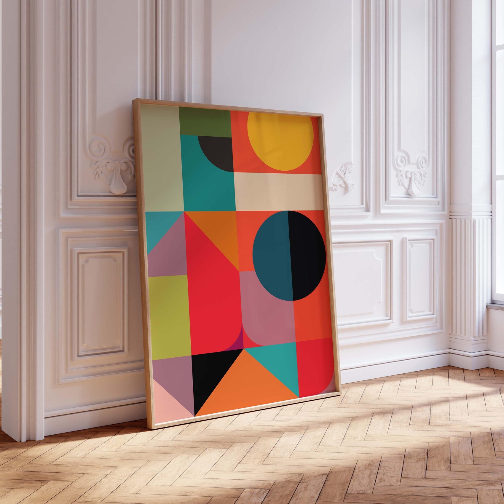 Bright and Colorful Abstract Geometric Art Print