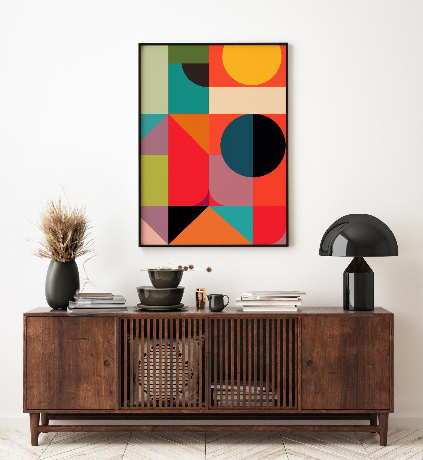 Bright and Colorful Abstract Geometric Art Print