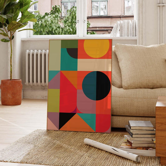 Bright and Colorful Abstract Geometric Art Print