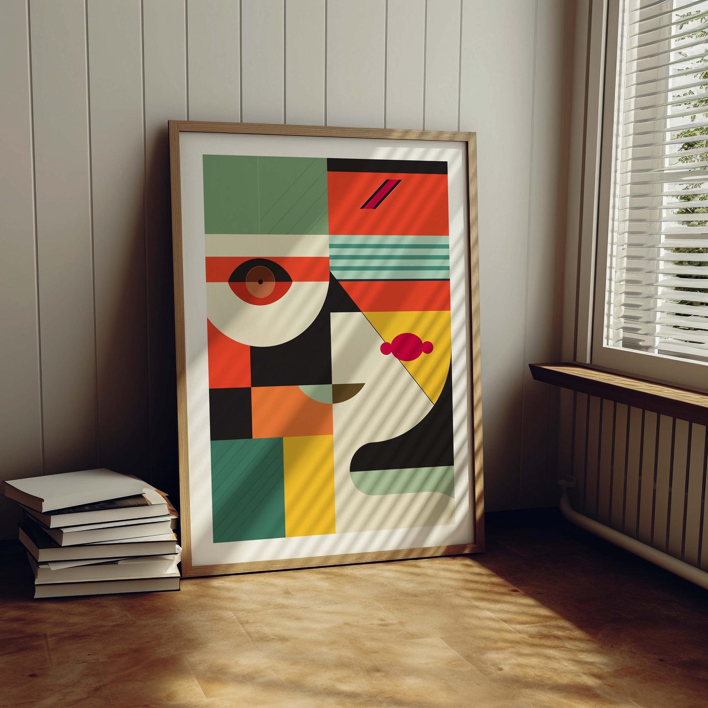 Modern Colorful Abstract Face Art Print