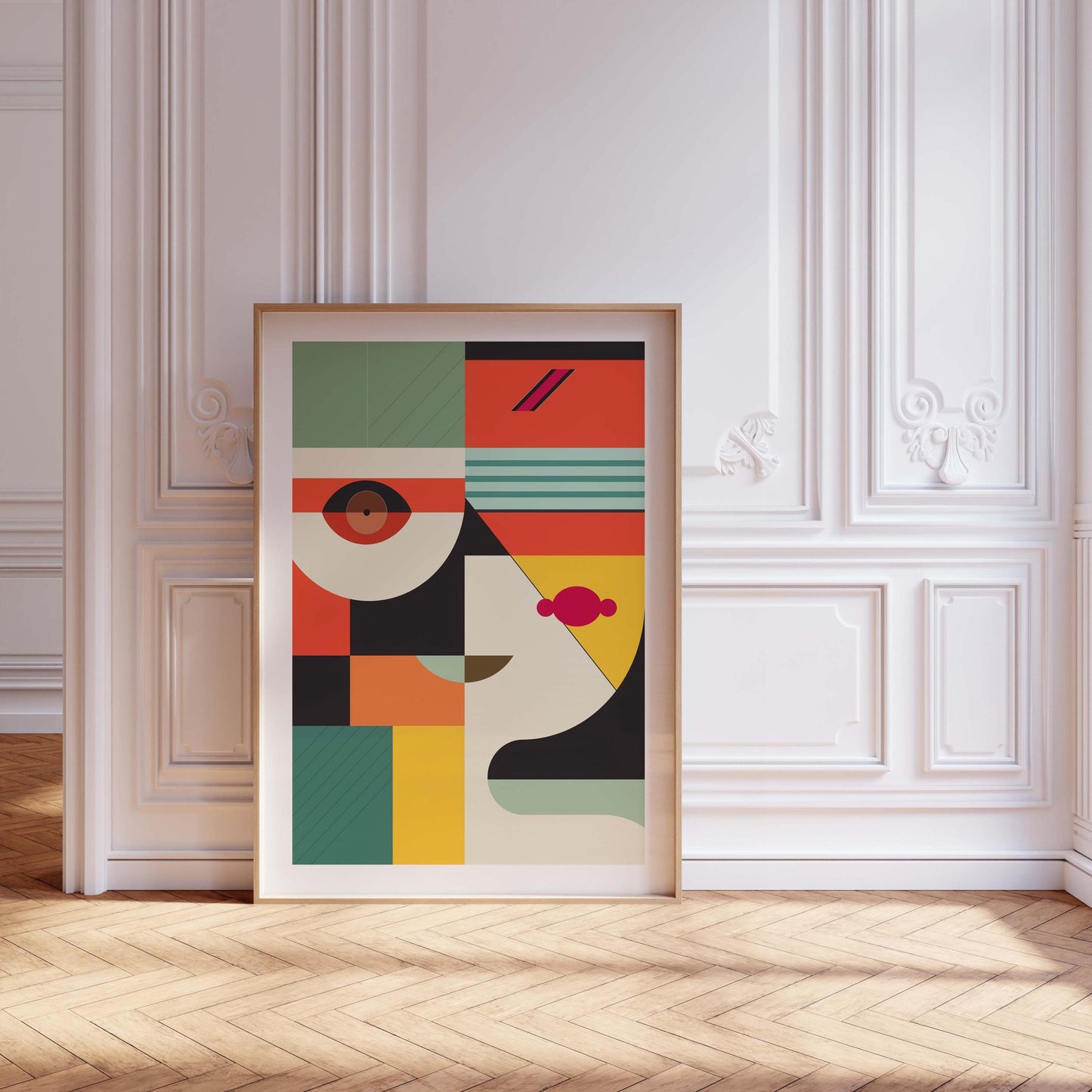 Modern Colorful Abstract Face Art Print