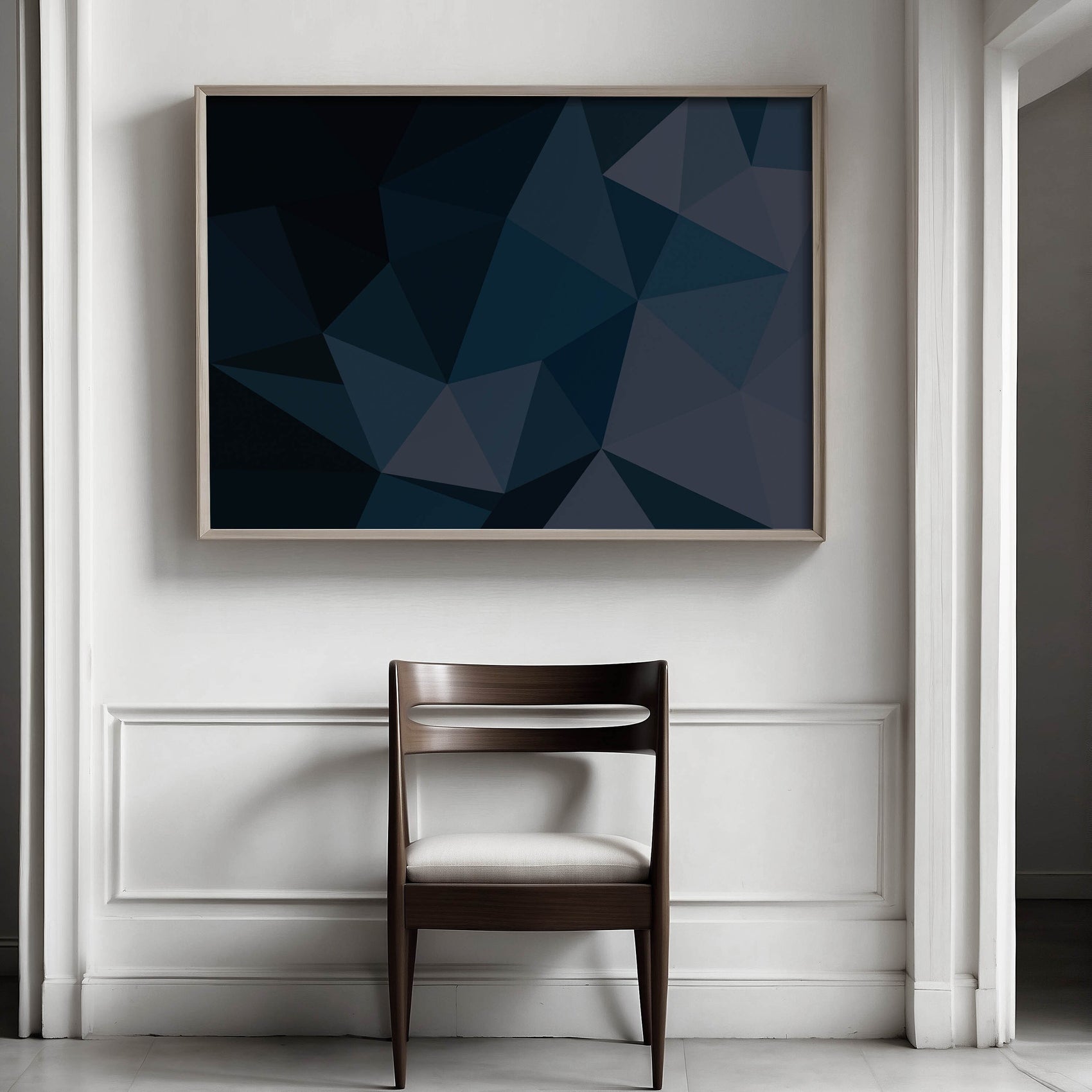 Cool Modern Blue Geometric Abstract Art Print