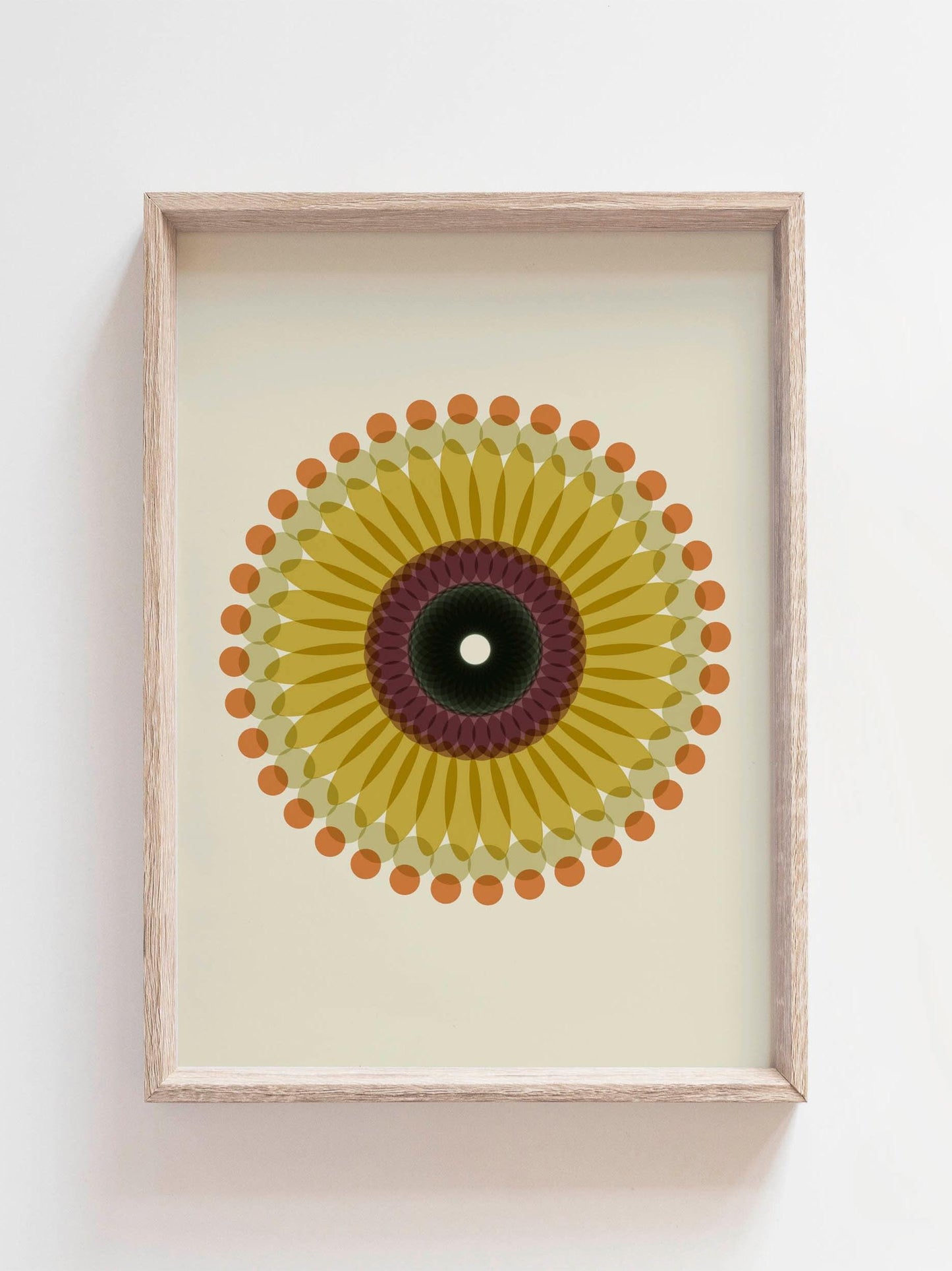 Cute Yellow Boho Mandala Art Print