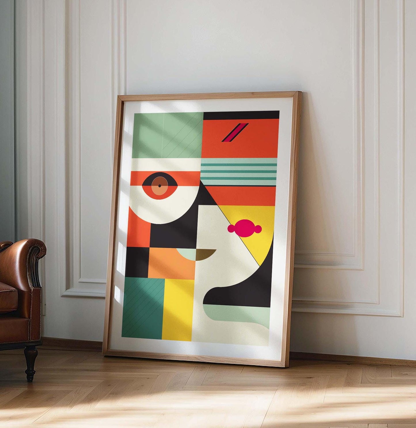 Modern Colorful Abstract Face Art Print
