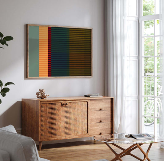 Modern Striped Abstract Print - Bold Color Block Wall Art