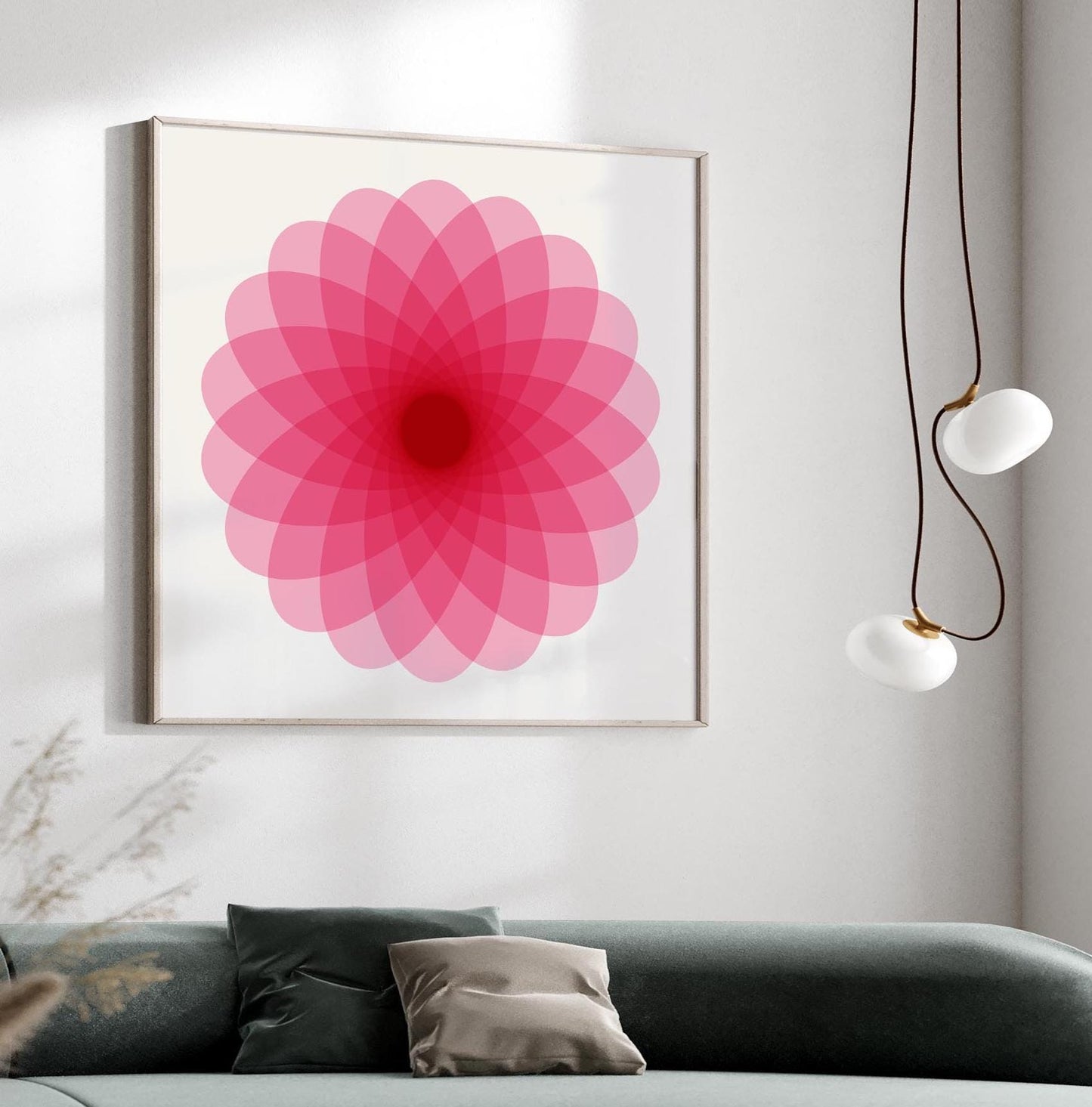 Cool Hot Pink Mandala Square Wall Art Print