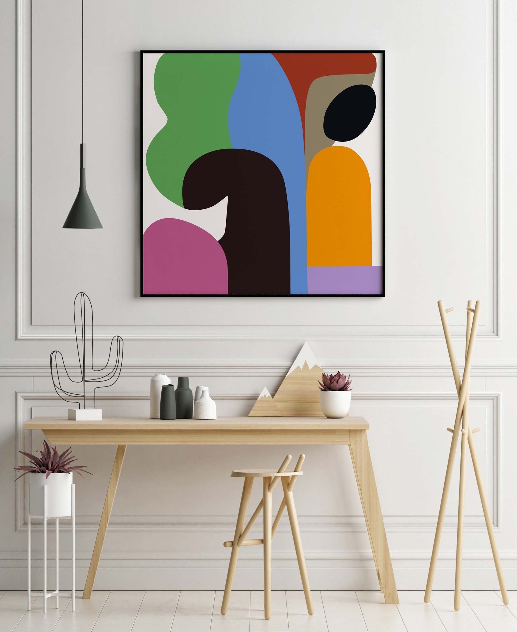 Fun and Bold Colorful Abstract Poster, Square Wall Art Print