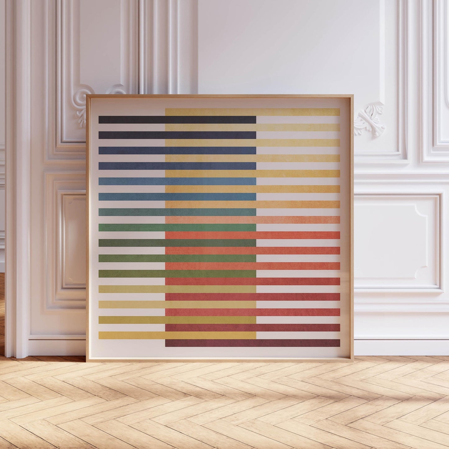 Modern Colorful Line Art Square Print