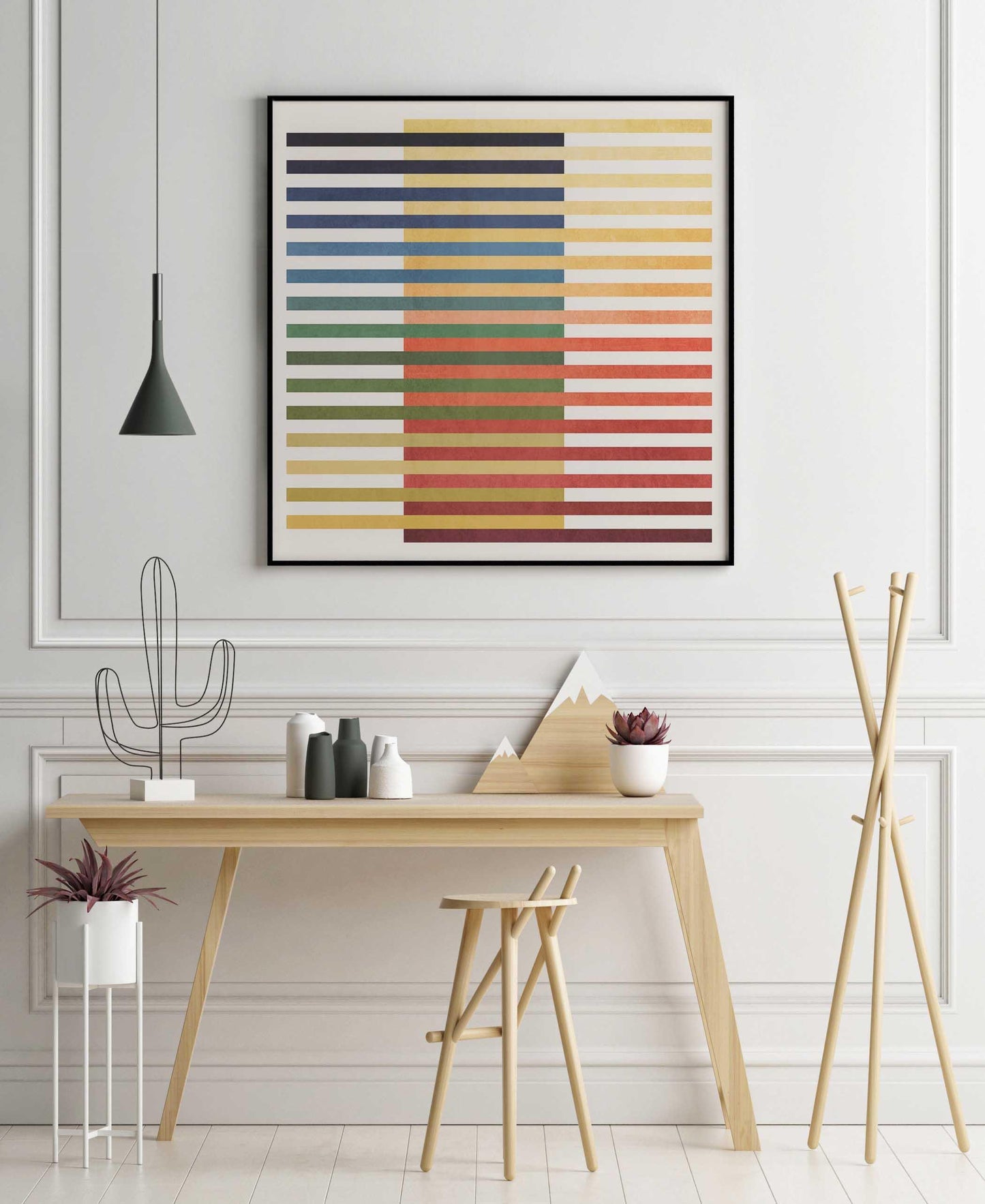 Modern Colorful Line Art Square Print