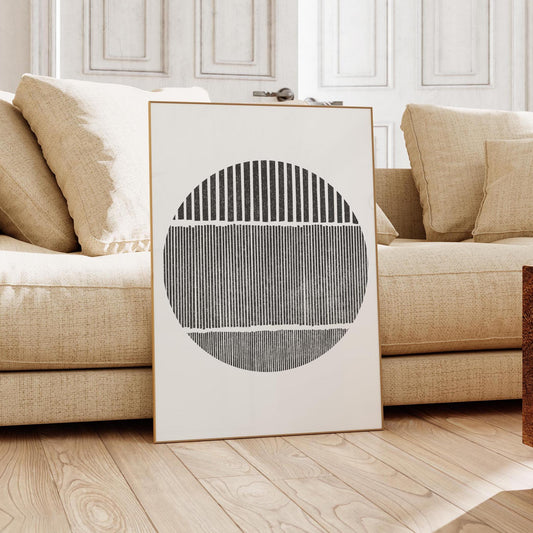 Modern Minimalist Black and White Line Art Print