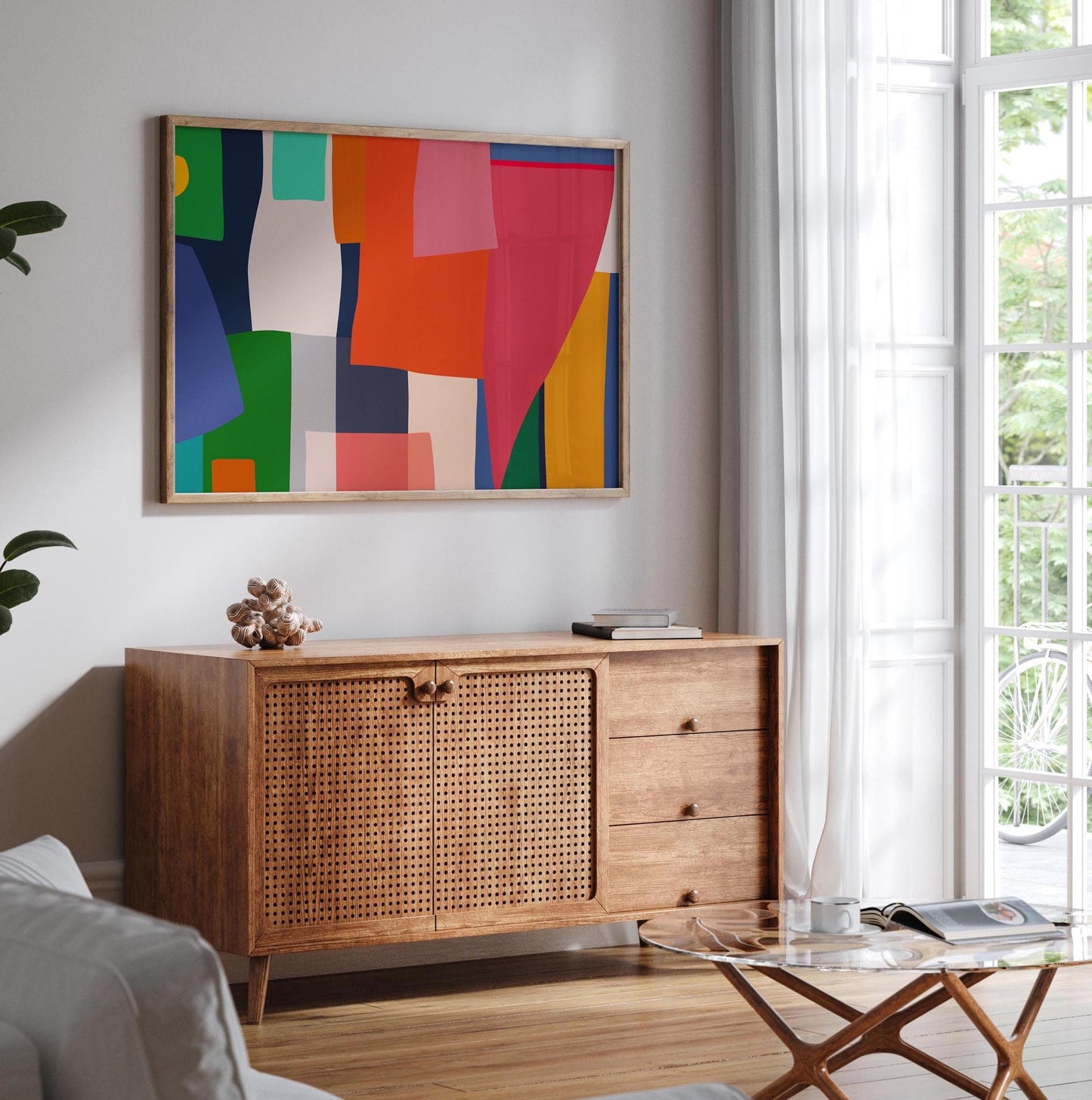 Colorful Patchwork FRAMED Wall Art Print